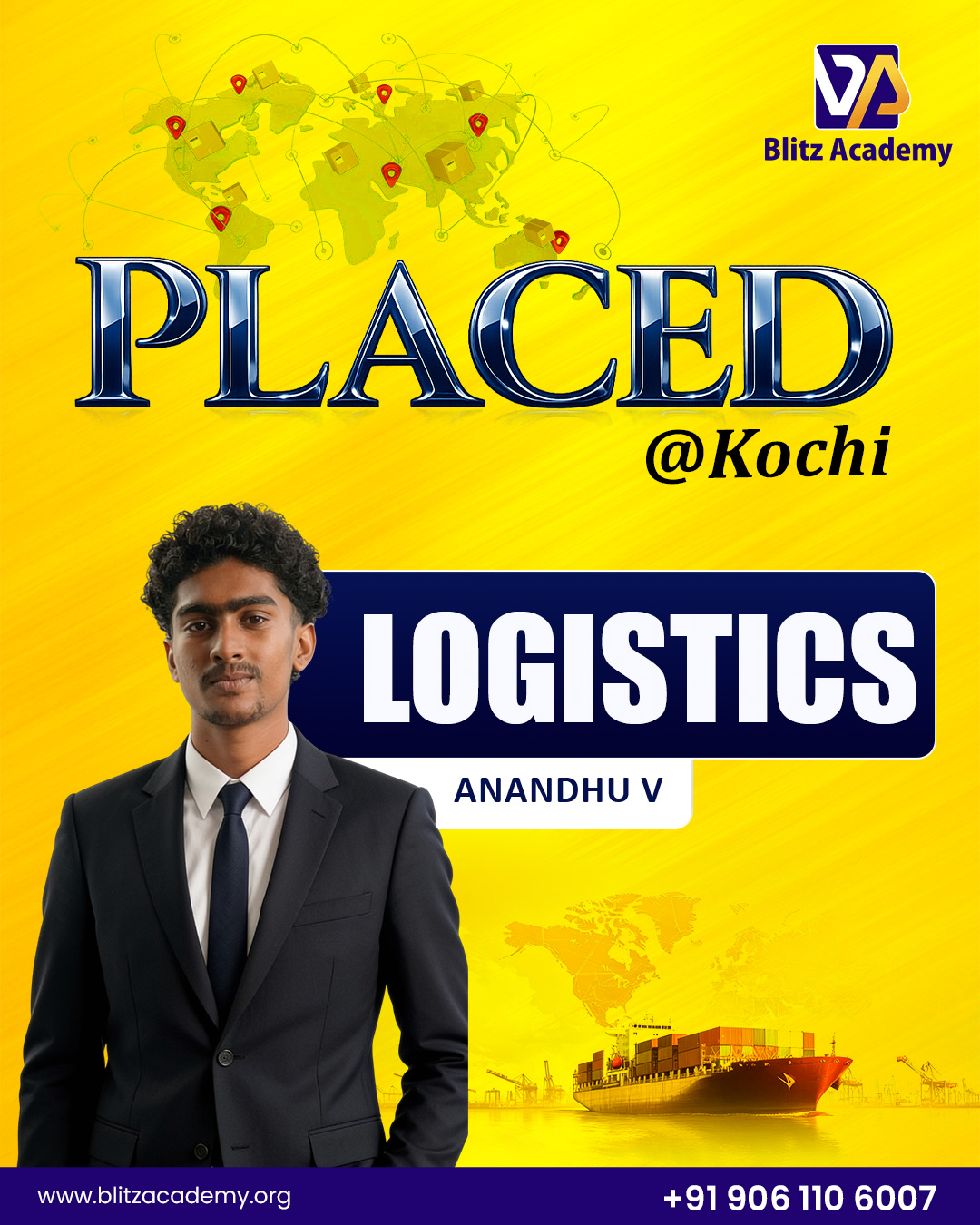 Anandhu, placed as Logistics (Kochi)